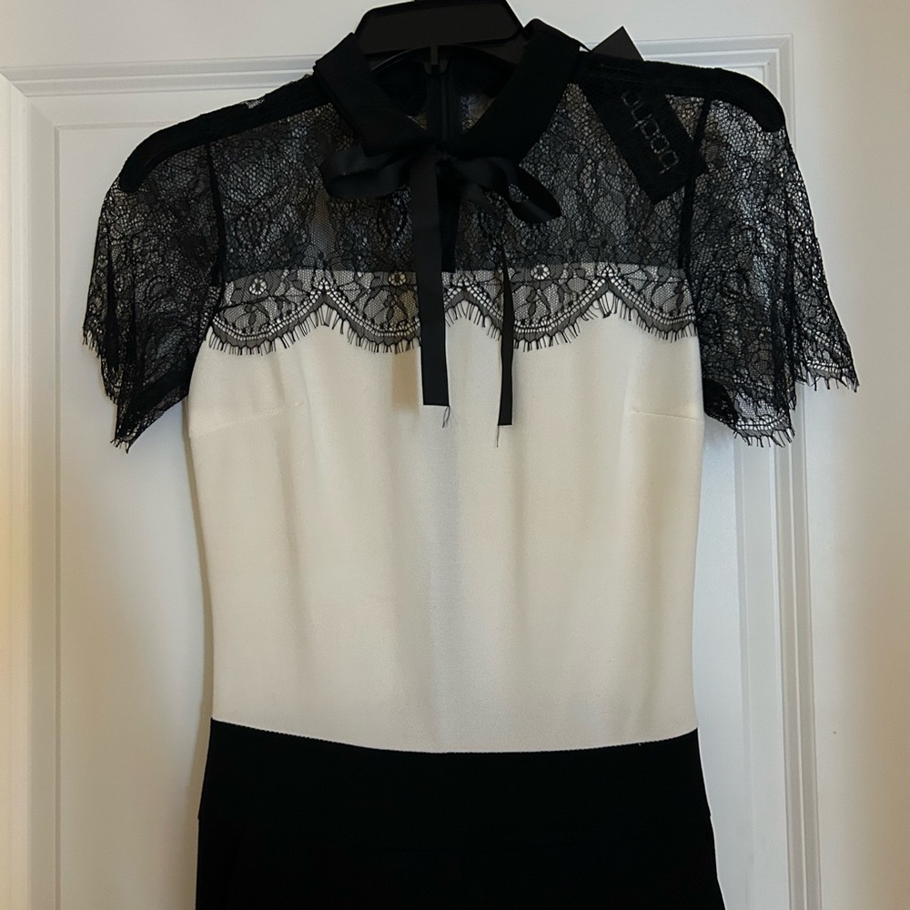 Boohoo Black and White Lace Jumpsuit - Picture 3 of 6
